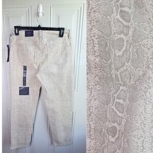 New NYDJ Ankle Original Slimming Fit Stone Snake Print Pant Jeans Size 8 $120